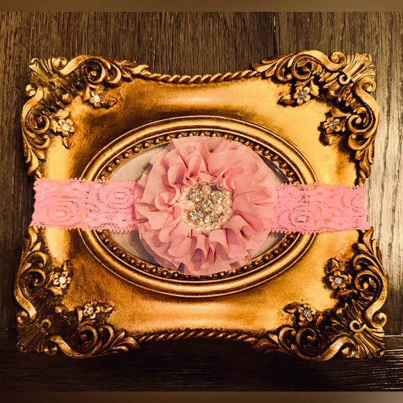 NWT Handmade Flower Headbands x 4 Infant Baby Child Girl Sequin Bow Gems Rose - Picture 4 of 8